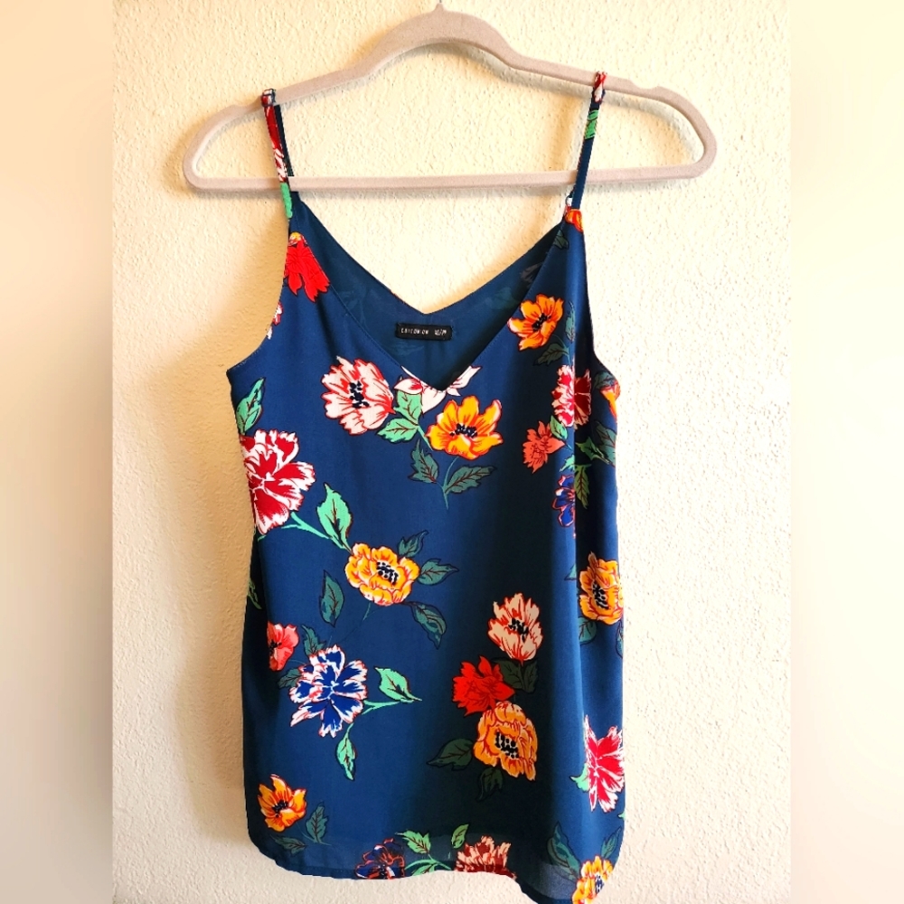Floral cami with adjustable straps